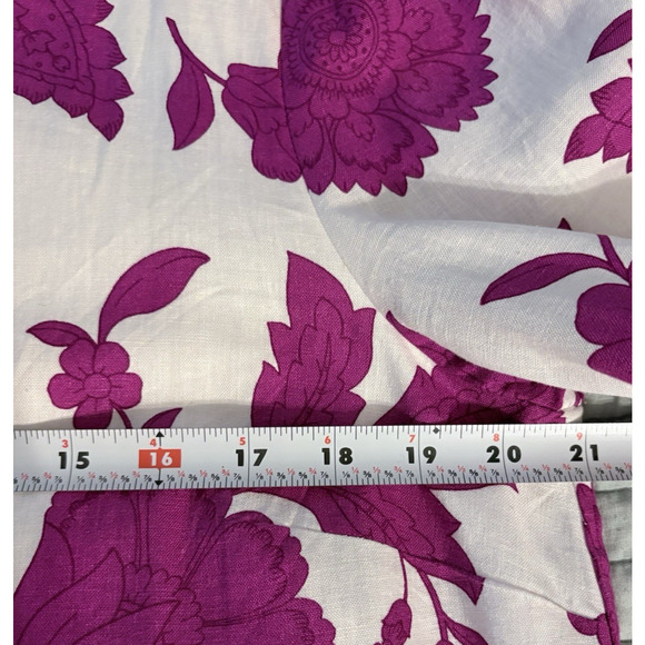 NEW Ann Taylor Linen Blend Floral Shift Dress White Magenta 3/4 Sleeve Office L - Picture 14 of 15